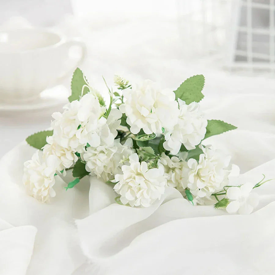 DecorBites™ Hydrangea Bouquet Artificial Flowers Home Decor Wedding Floral Arrangement Bouquet