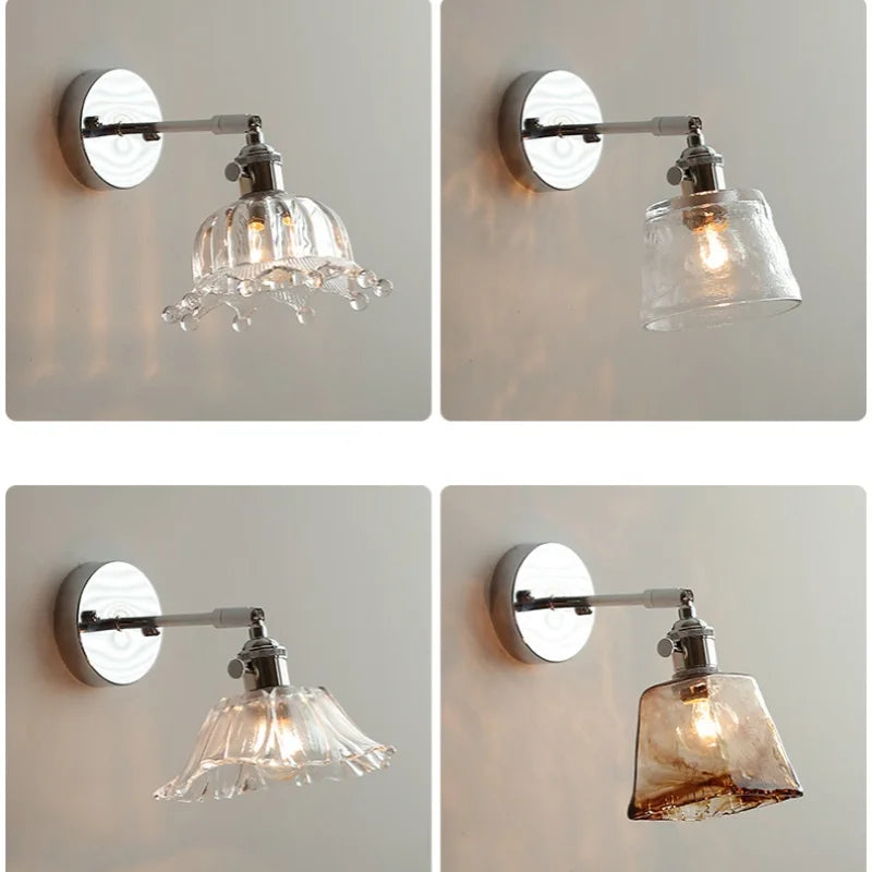 DecorBites™ LED Glass Wall Light Fixture Modern Rotate Bedside Lamp Wandlamp