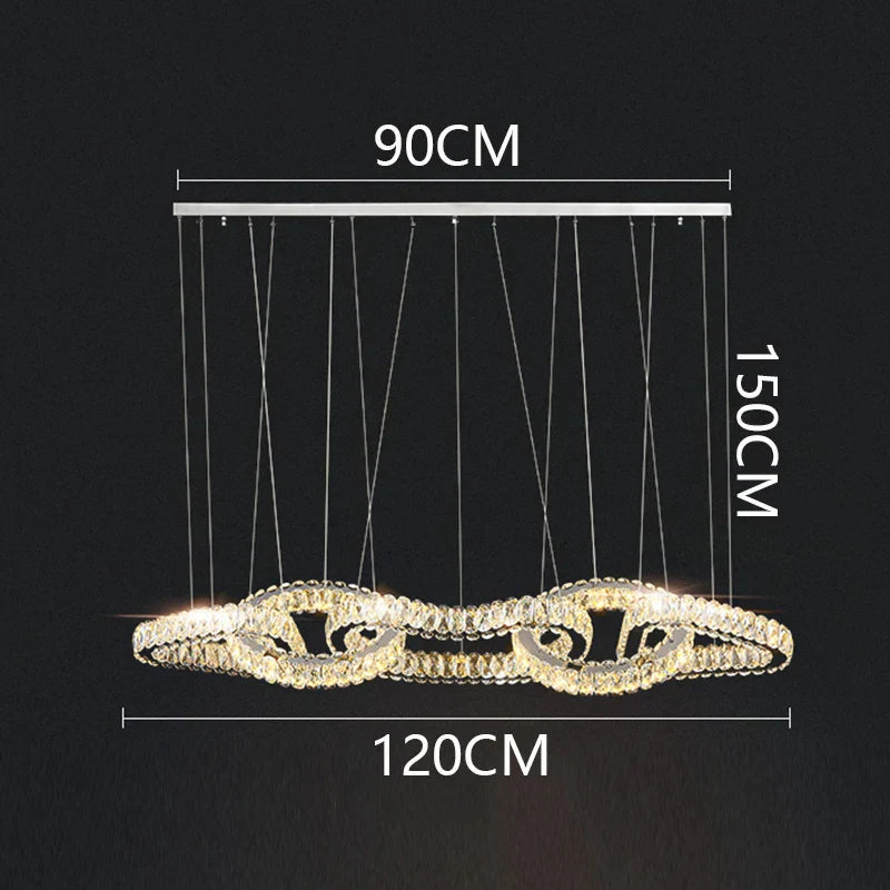 DecorBites™ Crystal Chandelier: Luxury Living Room & Dining Room Pendant Light