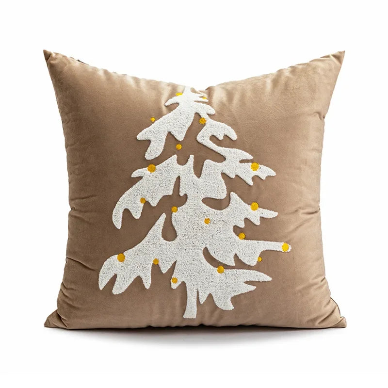 DecorBites™ Cartoon Christmas Pillow Covers: Festive Decor for Sofa - Embroidered Design