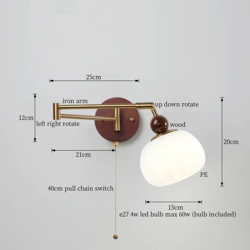 DecorBites™ Creamy Iron LED Wall Lamp Bedroom Living Room Bathroom Mirror Stair Light