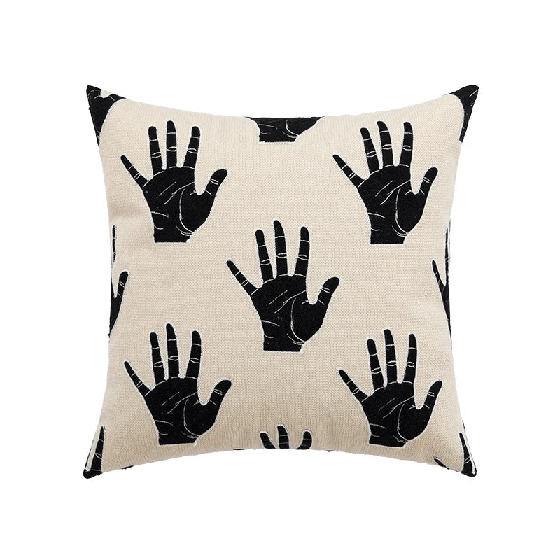 DecorBites™ Abstract Beige Coffee Brown Knot Cushion Cover | Handmade Neutral Art for Sofa Bed