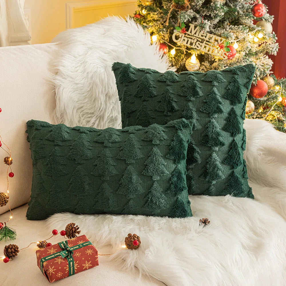 DecorBites™ Christmas Plush Pillowcase for Living Room Sofa Party Cushion Covers