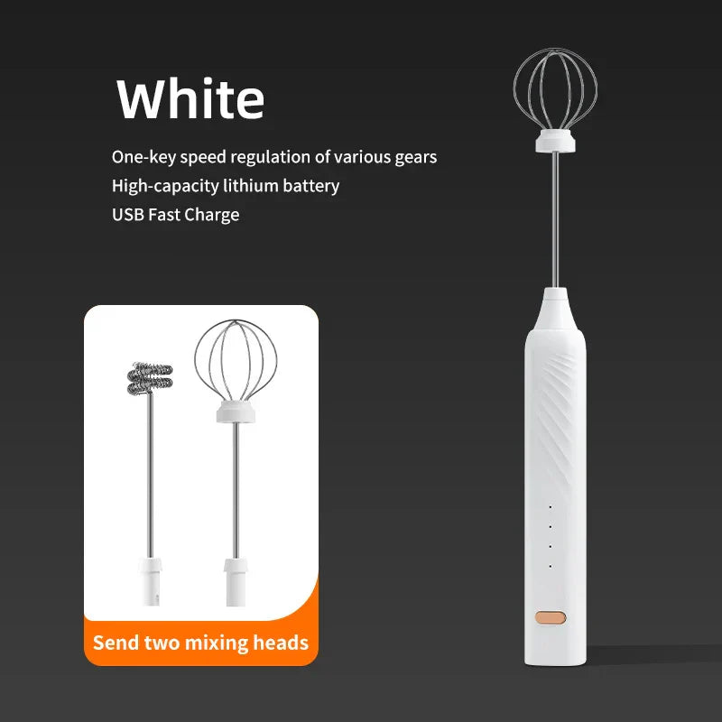 DecorBites™ Electric Milk Frother 3 Speeds Coffee Mixer Egg Beater Foam Maker