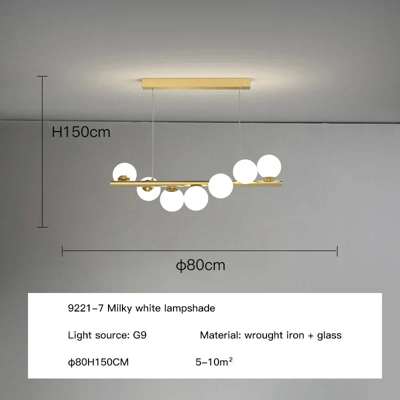 DecorBites™ Glass Balls G9 LED Chandelier for Dining Room & Kitchen