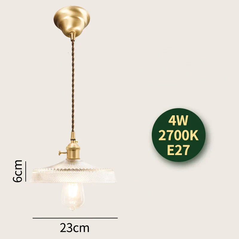 DecorBites™ Glass Lamp LED Pendant Light Fixture with Copper Socket for Nordic Modern Home Decor