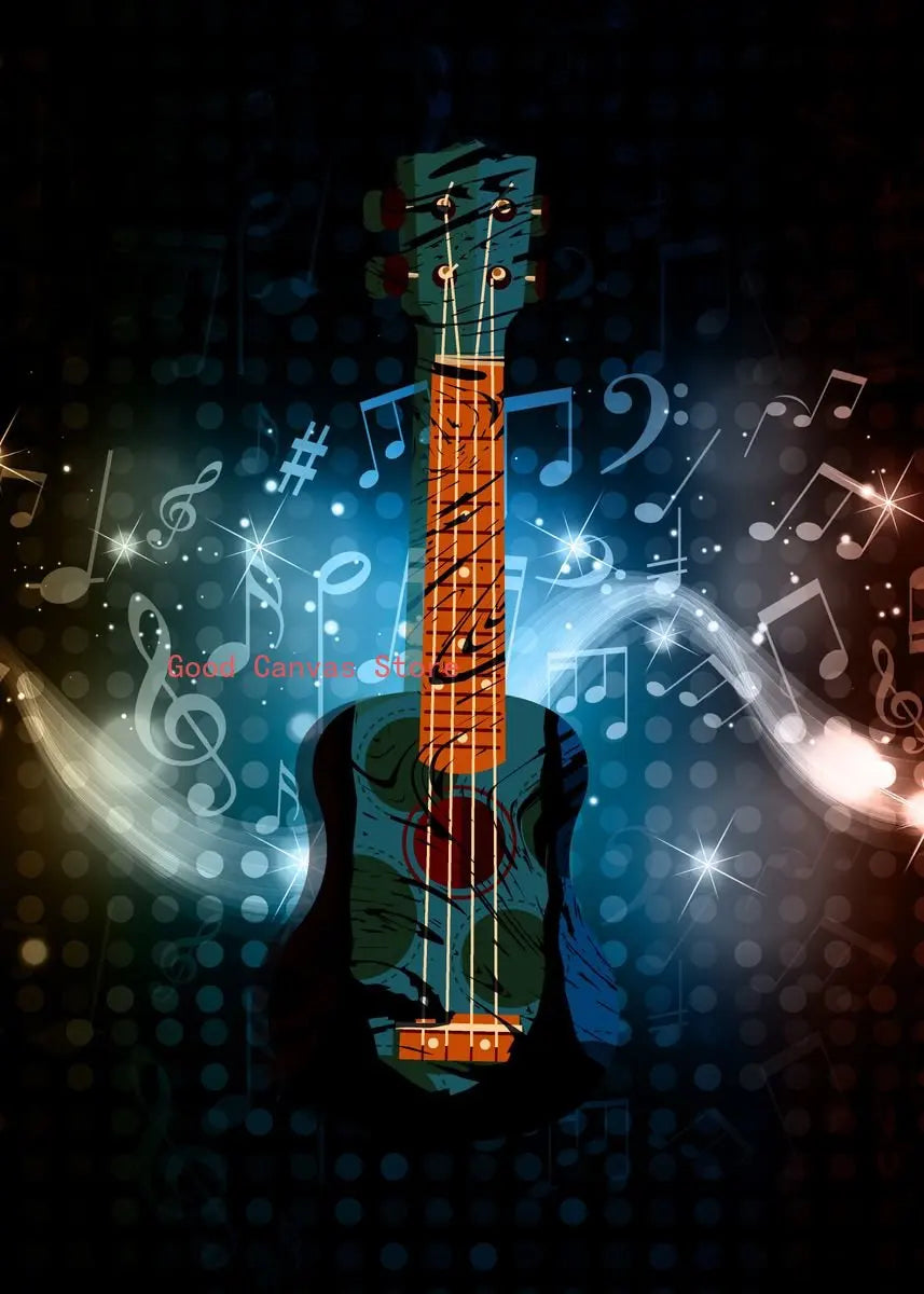 Abstract Electric Guitar Canvas Print - Music Wall Art by DecorBites™