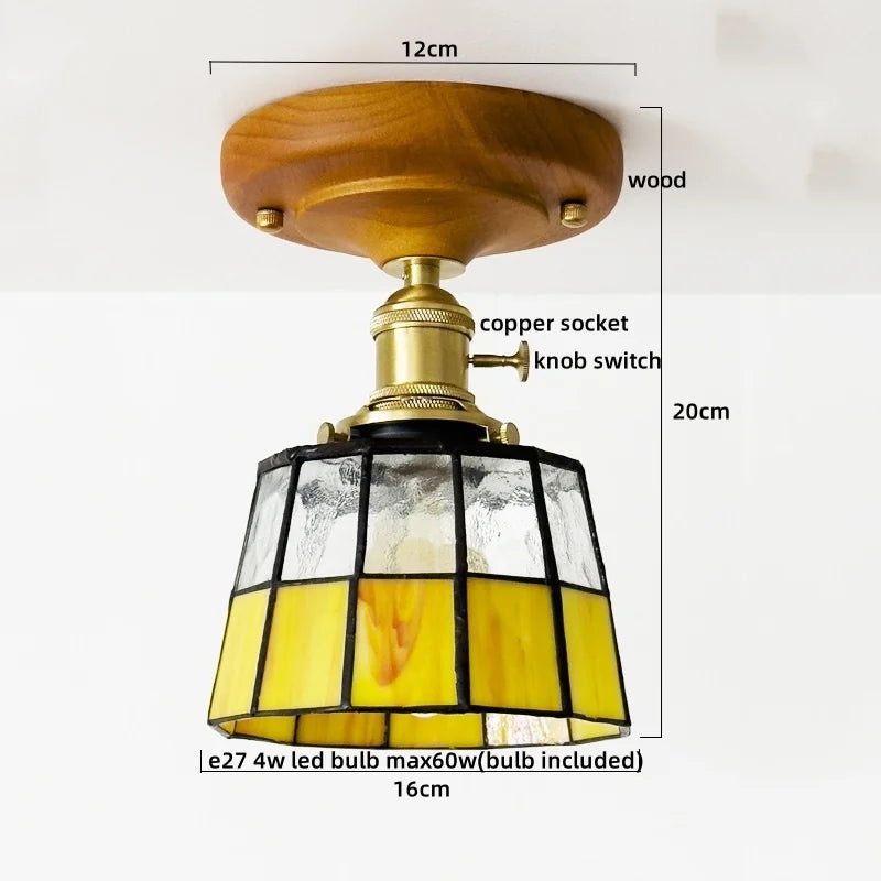 DecorBites™ Glass Copper LED Ceiling Lamp Modern Style for Home Decor and Restaurant