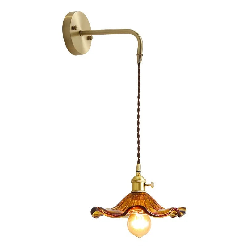 DecorBites™ Amber Glass LED Wall Sconce for Home Indoor Lighting
