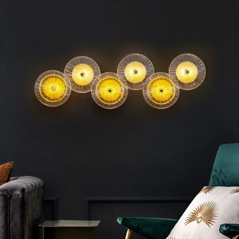 DecorBites™ Crystal Wall Lamp for TV Background Bedroom LED Sconces- Living Room Aisle.