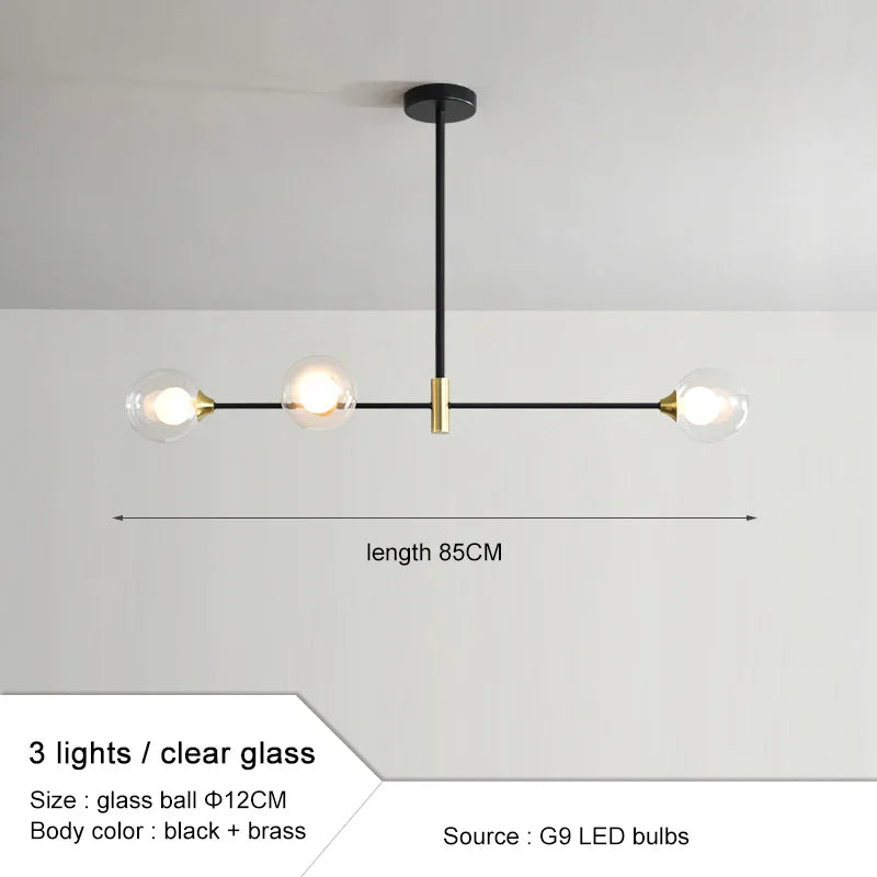 DecorBites™ Glass Ball Pendant Chandelier for Modern Home Decor and Lighting