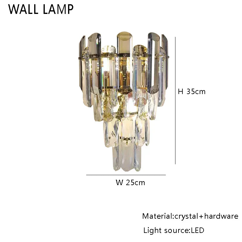 DecorBites™ Golden Crystal Chandelier: Postmodern Luxury Round Chandelier for Living Room
