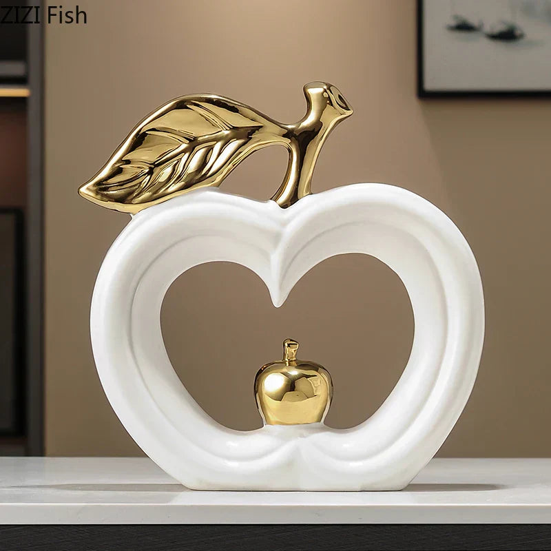 DecorBites™ Gold Pear Ceramic Sculpture Desk Ornament Aesthetics Decor