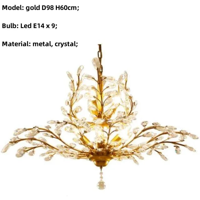 DecorBites™ Crystal Chain Pendant Chandelier LED Lights for Indoor Decor