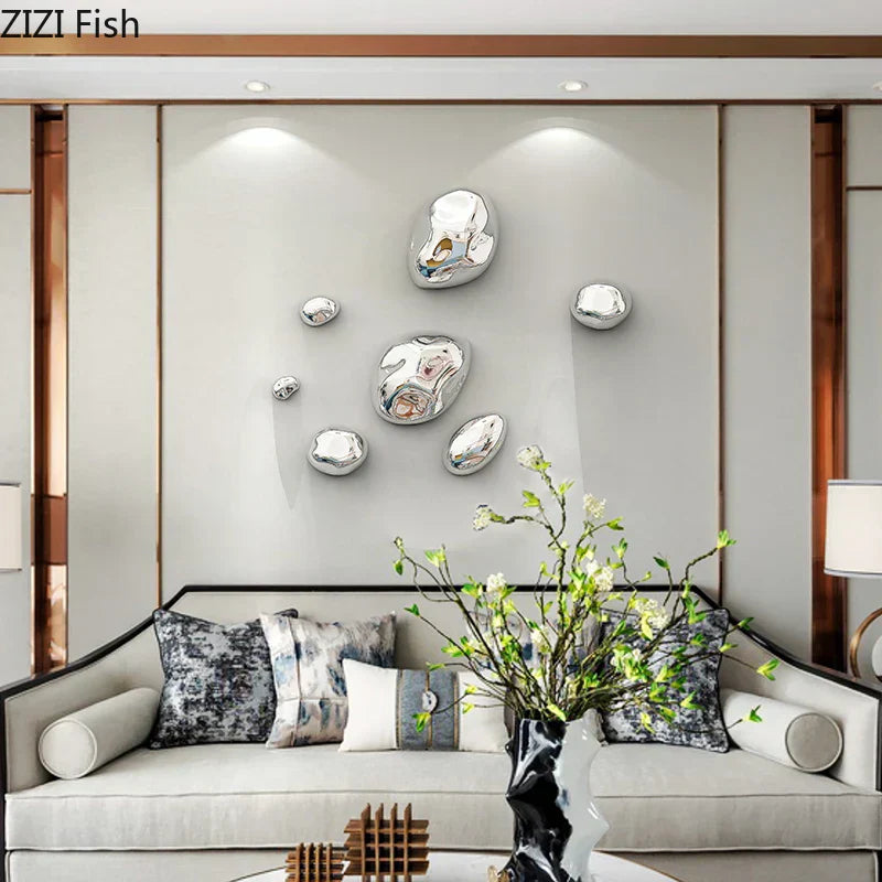 DecorBites™ 3D Gold Stone Wall Hanging Ornaments for Stylish Room Decor