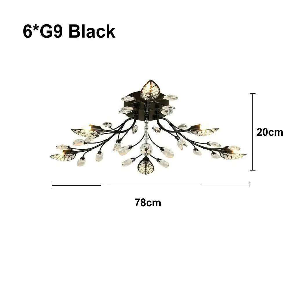 DecorBites™ Crystal Ceiling Chandelier for Living Room Bedroom Kitchen Indoor LED Lighting