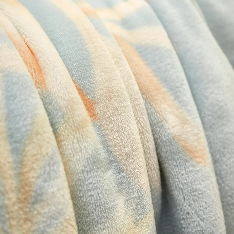 DecorBites™ Cozy Flannel Blanket for All Seasons: Double-Sided Velvet Bed Cover, Single Double
