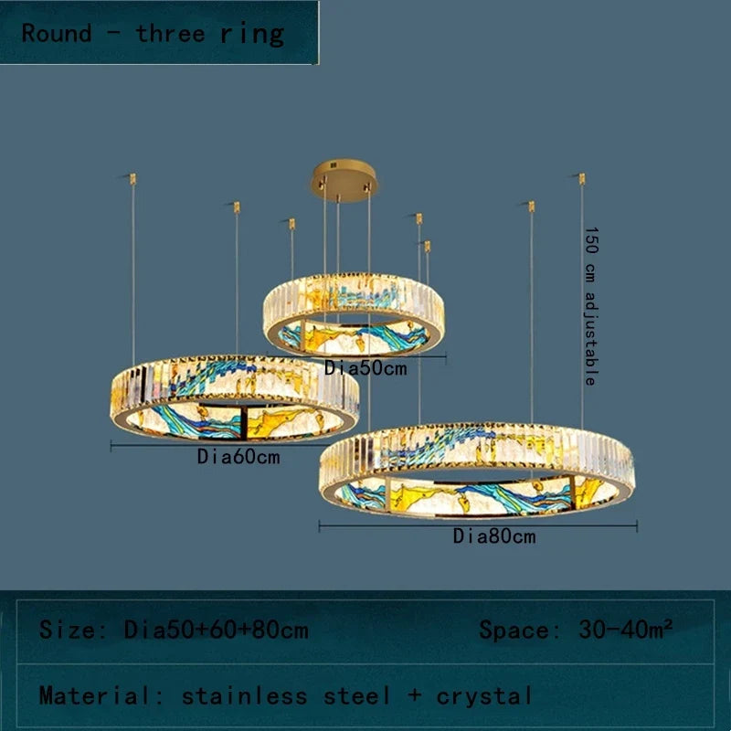 DecorBites™ Crystal Chandelier Pendant Lamp, Exquisite Oriental Style Lighting for Home