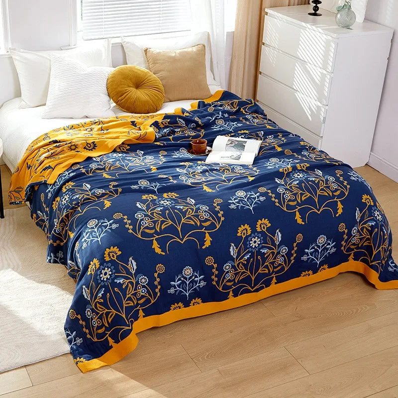 DecorBites™ Cotton Leisure Blanket: Luxury Soft Blanket for Summer, Single/Double Bedspread, Sofa Towel - Nordic Home Decor