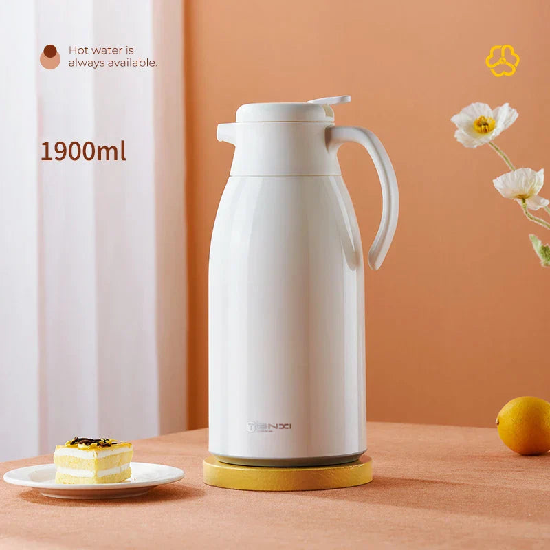 DecorBites™ Glass Insulation Kettle: Large Capacity Thermos Bottle for Long-Term Hot/Cold Drinks