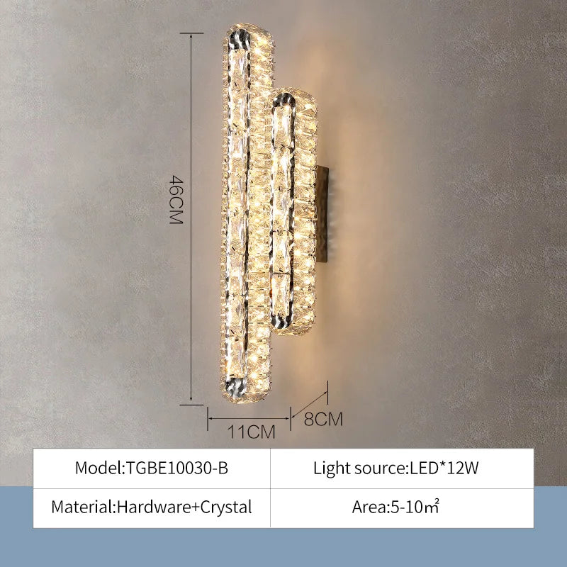 DecorBites™ Crystal Chandelier Lights for Living Dining Bedroom LED Dimmable Lustre Lighting