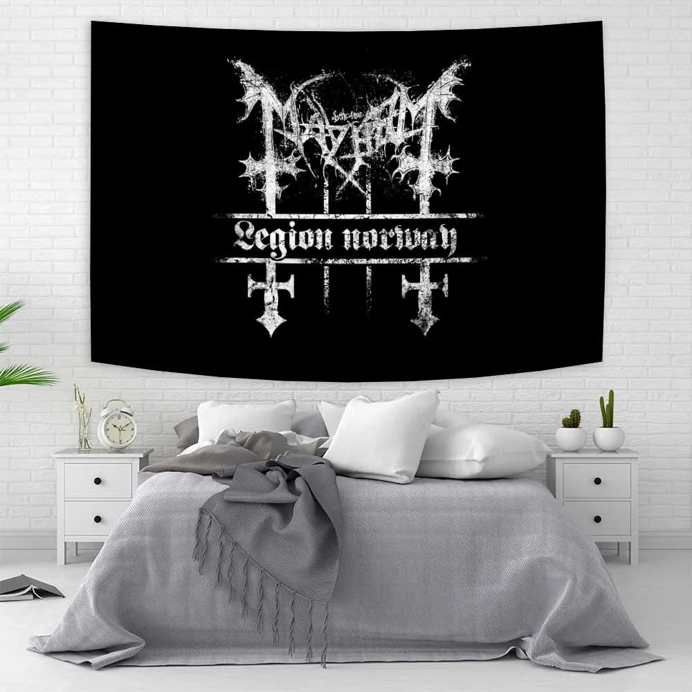 DecorBites™ Black Metal Singer Tapestry Hellhammer Watain Flag Banner 90x150cm