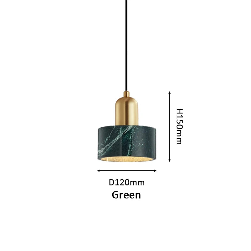 DecorBites™ Green Marble Pendant Light: Luxury Hanging Lamp for Dining Room, Bedside, Hotel.