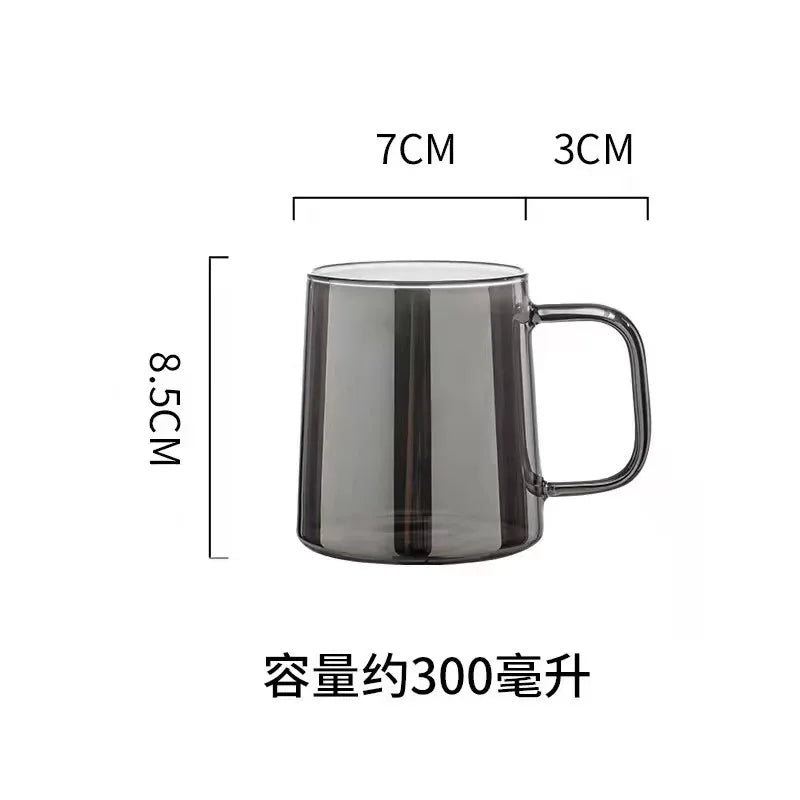 DecorBites™ Gray Glass Water Pitcher with Handle Large-capacity Tea Pot Juice Jug