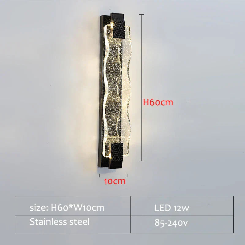 DecorBites™ Crystal LED Wall Sconce: Luxury Gold Light Fixture for Home Decor