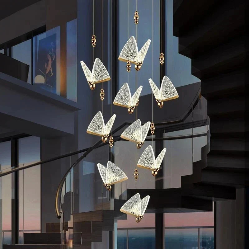 DecorBites™ Butterfly LED Pendant Lamp: Modern Luxury Staircase & Bedroom Lighting Fixtures