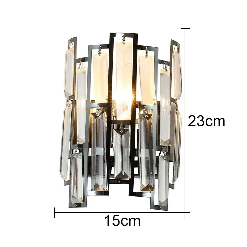 DecorBites™ Crystal LED Wall Lamp: Modern Luxury Lighting for Living Room, Bedroom, Study