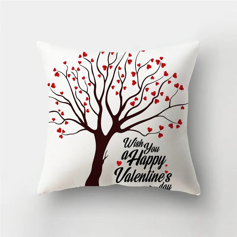 DecorBites™ Love Heart Print Pillow Covers 45x45cm Home Decor Sofa Cushion Case