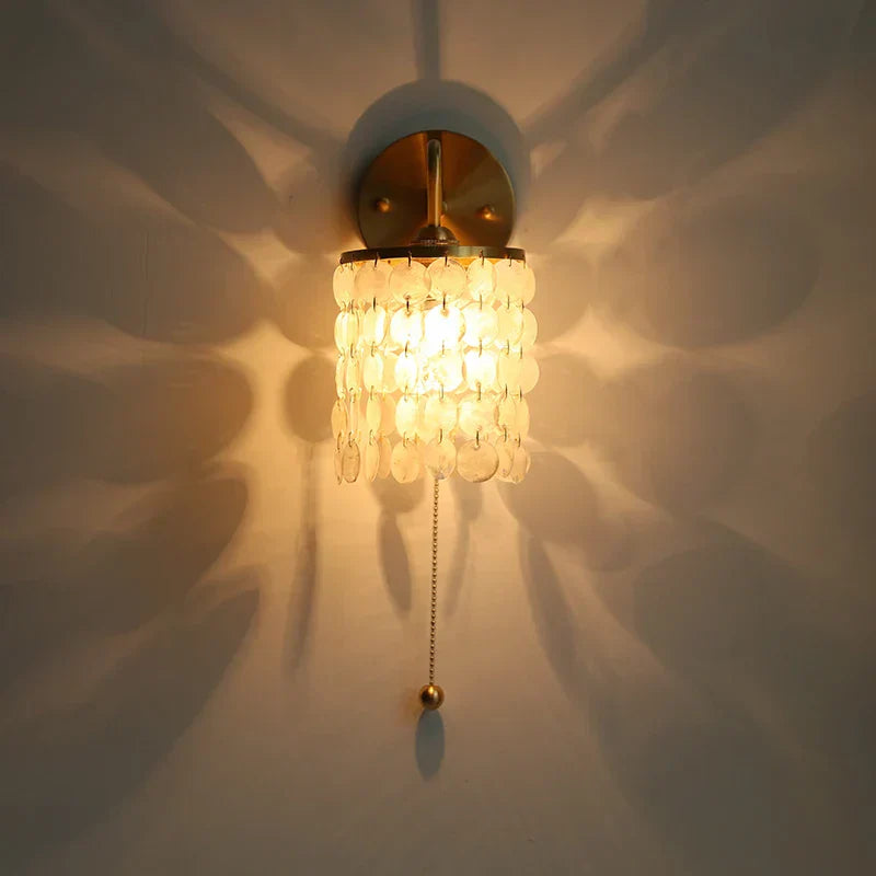 DecorBites™ Conch Copper LED Wall Light Fixture with Pull Chain Switch