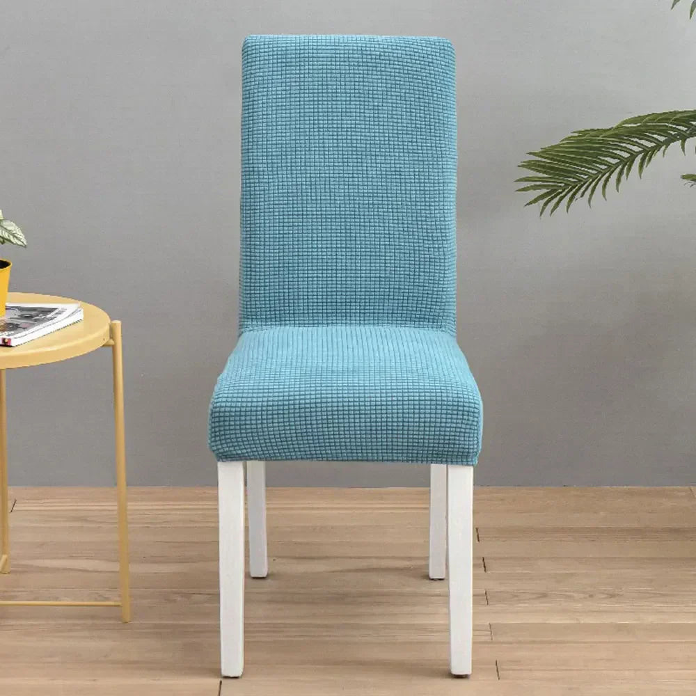 DecorBites™ Blue Quilted Chair Cover Slipcover Stretch Elastic Chair Protector for Banquet