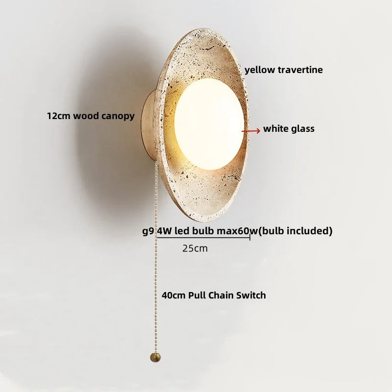 DecorBites™ LED Stone Wall Lamp Modern Nordic Mirror Light for Home Decor