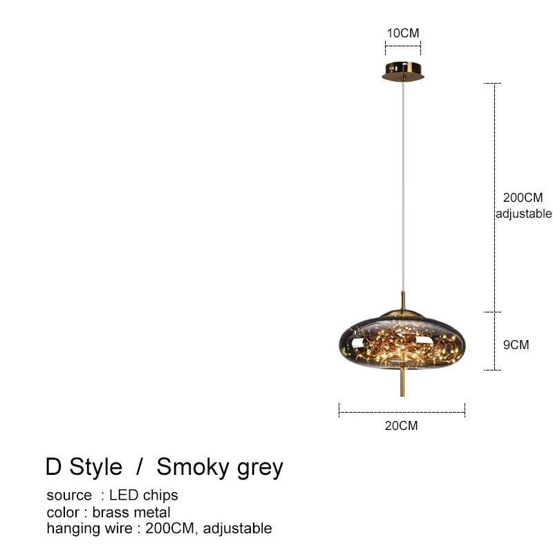 DecorBites™ Amber Glass Chandelier: Luxury Lighting for Bedroom, Dining Room, Kitchen, Restaurant & Art Decor