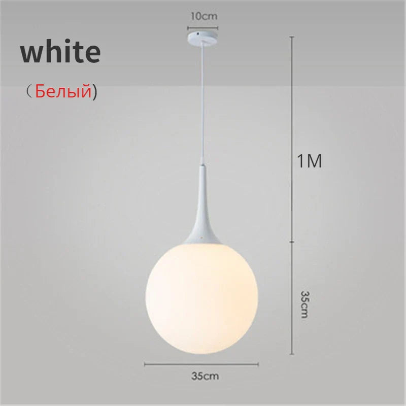 DecorBites™ Glass Ball LED Pendant Lights for Modern Living Room, Black/White Horn Fixtures