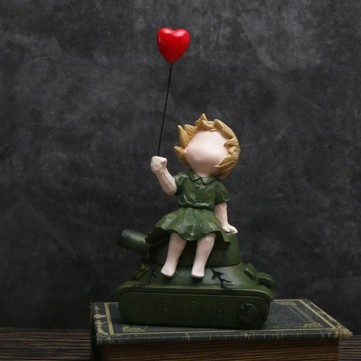 DecorBites™ Balloon Girl Tank Art Figure Resin Statues Collection for Interior Decor