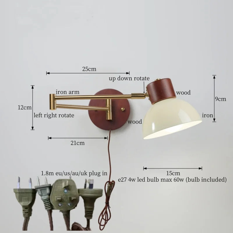 DecorBites™ Creamy Iron LED Wall Lamp Bedroom Living Room Bathroom Mirror Stair Light