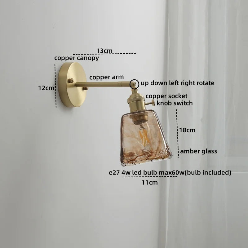 DecorBites™ Ceramic Copper LED Wall Light with Pull Chain Switch for Modern Nordic Home Decor