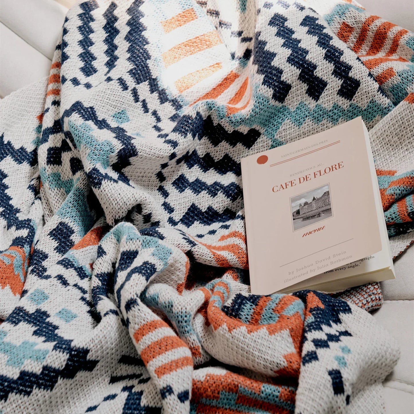 DecorBites™ Boho Geometric Summer Blanket - Thin & Breathable Quilt for Children and Adults