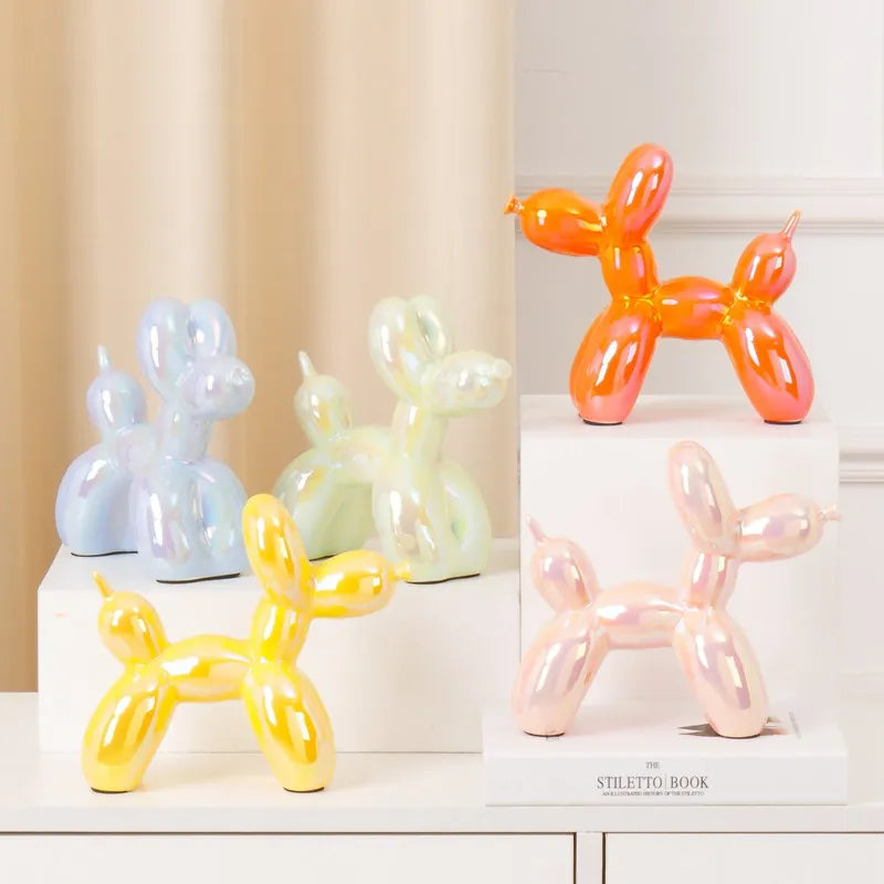 DecorBites™ Ceramic Balloon Dog Statue Handmade Sculpture Modern Living Room Decor