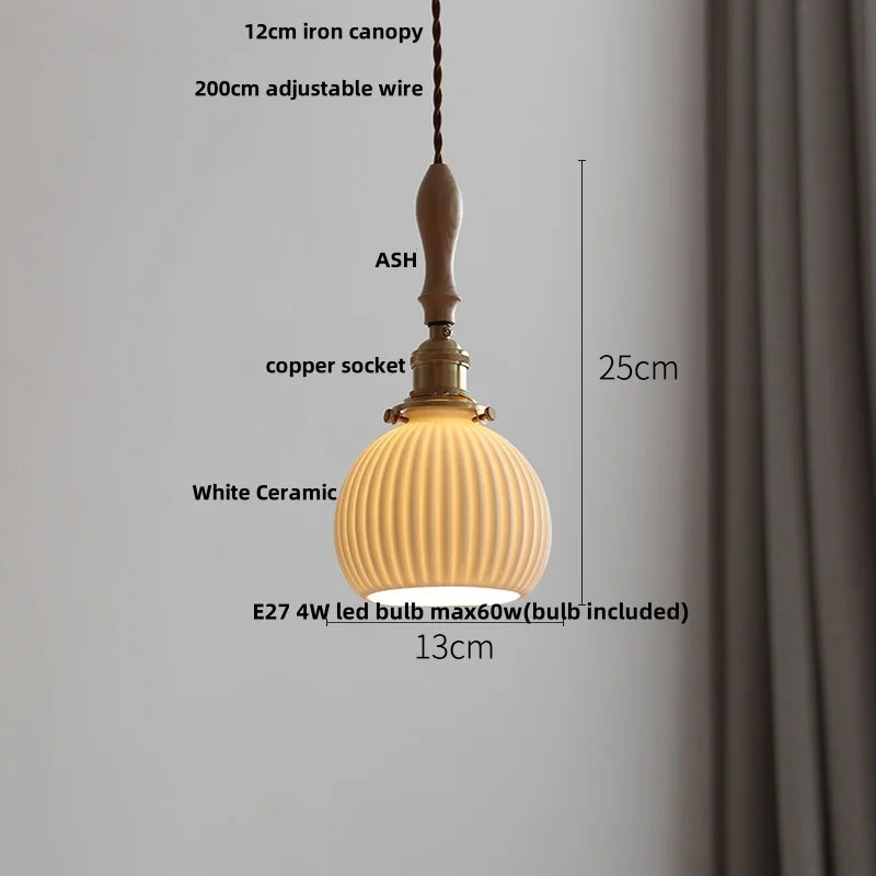 DecorBites™ Ceramic LED Pendant Lamp | Nordic Modern Design | Adjustable Hanging Light