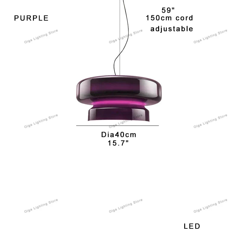 DecorBites™ Amber Glass Ceiling Pendant Lights for Kitchen Island Dining Table Decoration