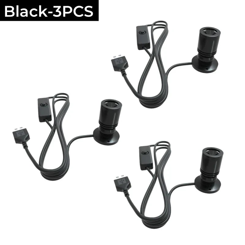 DecorBites™ LED Spotlight 1W/3W DC5V Cabinet Shelf Showcase Ceiling Lights Switch