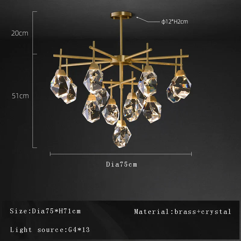 DecorBites™ Crystal Chandelier Ceiling Light Modern Design for Living Room Dining Area