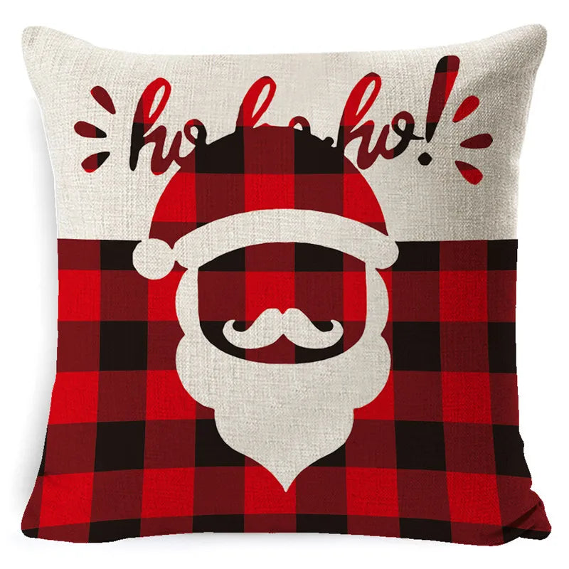 DecorBites™ Christmas Deer Linen Pillow Cover 45x45cm for Home Sofa Decor
