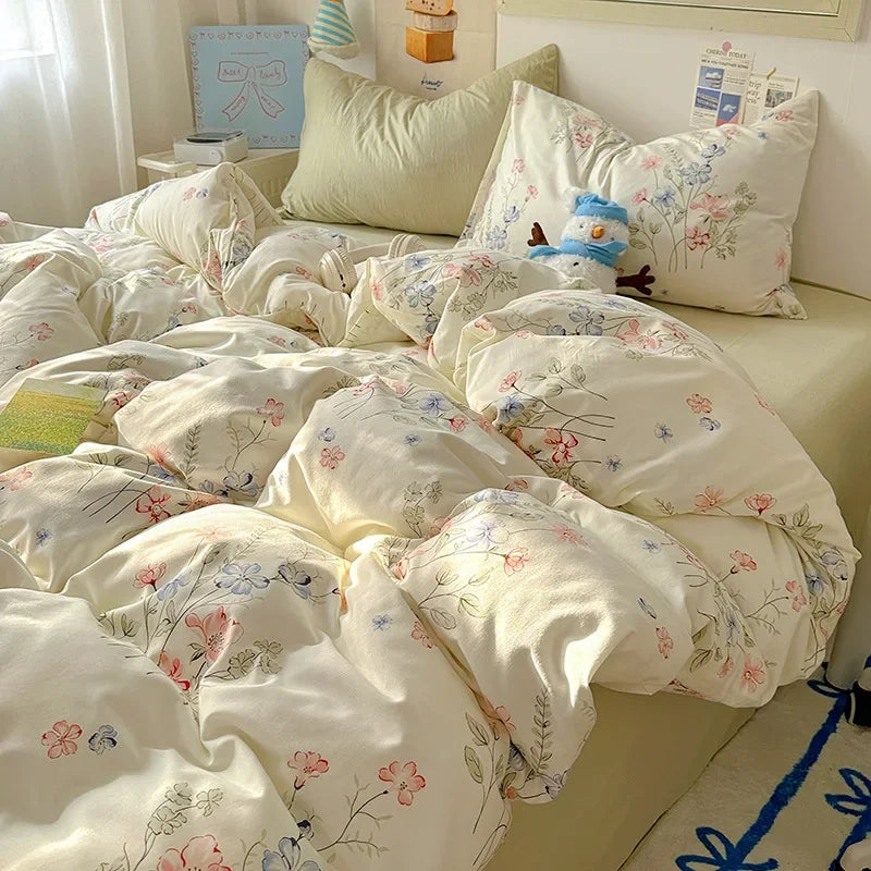 DecorBites™ Cartoon Pattern Cotton Fitted Sheet Set – Soft & Cozy Bedding for Adults & Kids