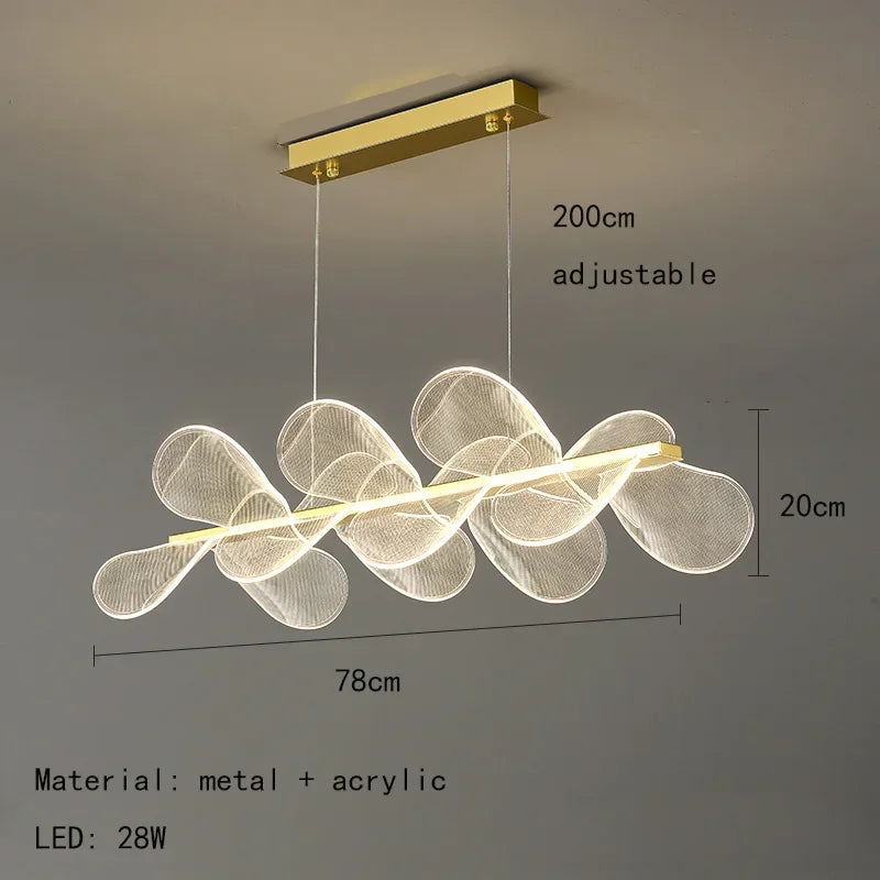 DecorBites™ LED Flower Chandelier: Luxury Acrylic Pendant Lamp for Modern Living, Bedroom, Kitchen, Dining Room