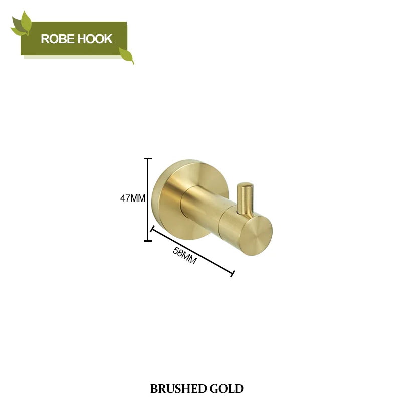 DecorBites™ Brushed Gold Bathroom Hardware Set with Stainless Steel Towel Bar & Paper Holder
